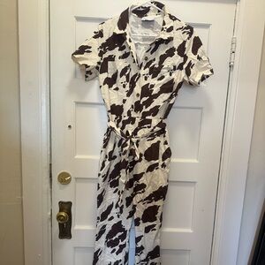 ASOS Brown and White Patterned Jumpsuit